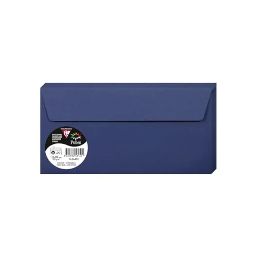 Limited-time offer: Clairefontaine 5645C Pack of 20 Self-Adhesive Envelopes DL 11x22cm 120gsm Colour Midnight Blue Invitation Events Correspondence Pollen Range Premium Paper from 5.17 £ to 5.17 £ (save 0.00%)
