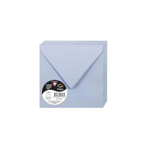 Zeitlich begrenztes Angebot: Clairefontaine 55728C - Packung mit 20 Umschläge Pollen, 140 x 140 mm, gefüttert, 120g, ideal für Einladungen und Korrespondenz, Lavendelblau, 1 Pack von 9.22 € auf 9.22 € (0.00% Rabatt)