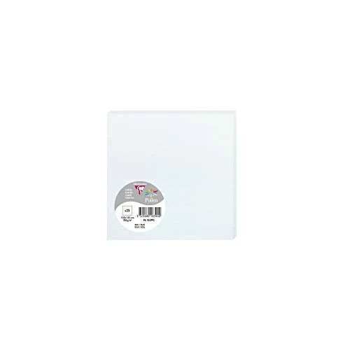 Offerta a tempo: Clairefontaine 1839C - Pacco da 25 Cartoncini - Formato Quadrato 13,5x13,5cm - 210g/m² - Colore blu - Biglietti di invito e Corrispondenza - Gamma Pollen - Carta Premium Liscia - 0.00% da 7.42 € a 7.42 €