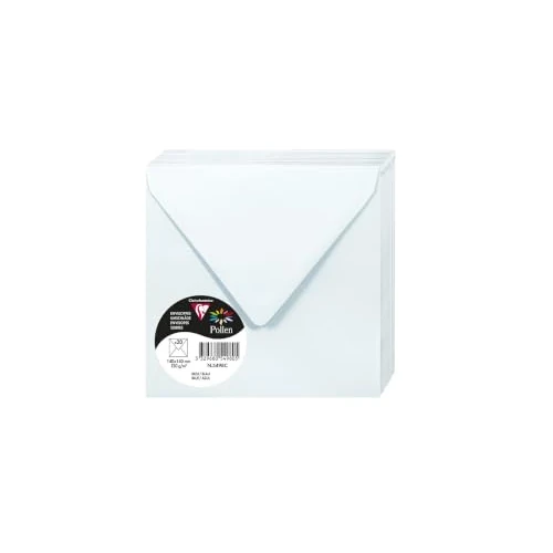 Limited-time offer: Clairefontaine 5498C Pack of 20 Gummed Envelopes Square Format 14x14cm 120g/m² Blue Invitation Events and Correspondence Pollen Range Premium Smooth Paper from 6.08 £ to 6.08 £ (save 0.00%)