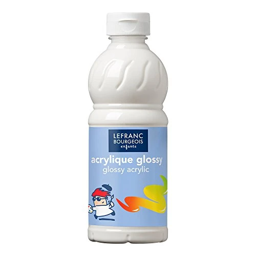 Lefranc Bourgeois 188150 Glossy Children's Acrylic Paint, Ready-to-Use Liquid Acrylic Paint, Glossy and Waterproof, Ideal on Paper, Cardboard, Wood, Plaster, Metal, Plastic, 500 ml Bottle - Glitter