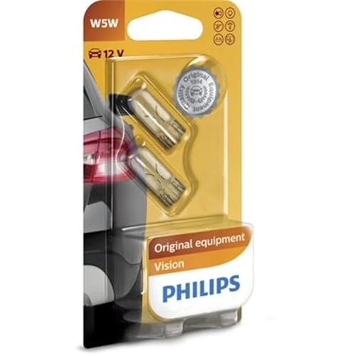 Oferta limitada: Philips Vision W5W bombillas de señalización e interior (2 unidades) de 6.44 € a 6.00 € (ahorro 7%)
