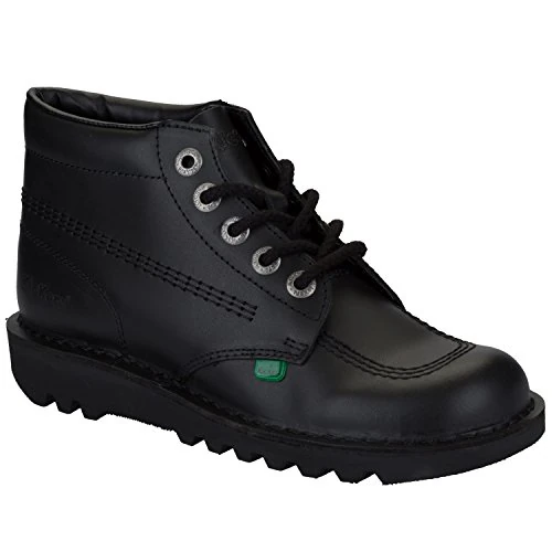 Kickers Kick Hi Classic Enkellaarzen voor dames, extra comfortabel, extra duurzaam, premium kwaliteit, Zwart, 36 EU