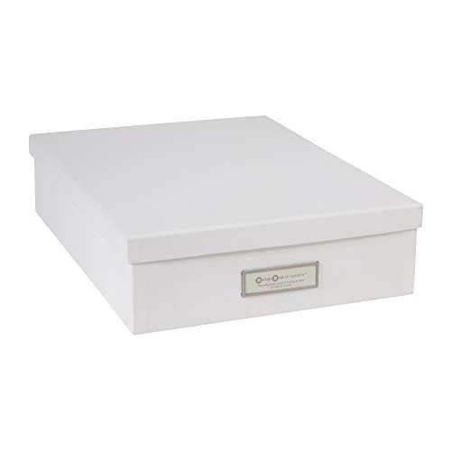 Limitiertes Angebot: BIGSO OSKAR Dokumentenbox A4 – Aufbewahrungsbox mit Deckel und Griff – Schreibtischablage für Papier, Broschüren & Dokumente – Regal Aufbewahrungsbox aus Faserplatte und Papier – weiß von 23.64 EUR auf 23.64 EUR (Spare 0%)