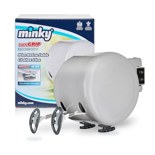 Offerta a tempo: Minky VT21290100 - Filo stendibiancheria Retrattile per Esterni, 30 m (2x15m), GIARDINO, Grigio - 31% da 29.86 € a 20.62 €