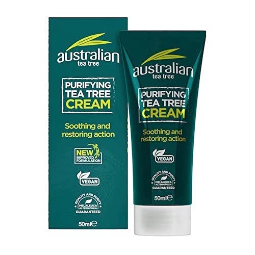 Offerta a tempo: Crema al Tea Tree Australian Tea Tree, Purificante, Vegano, Senza Crudeltà, Senza Parabeni e SLS, Lenitiva, Naturale, 50ml - 0.00% da 7.90 € a 7.90 €