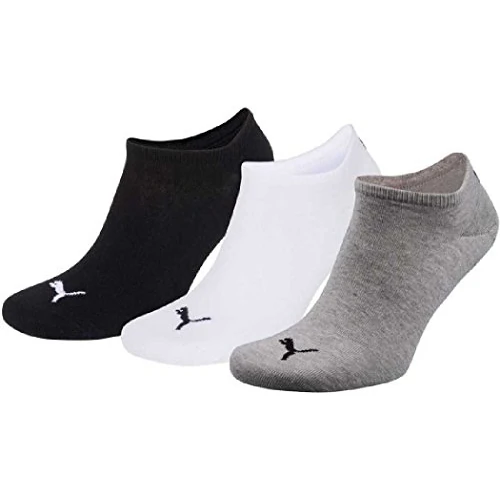 Puma Chaussettes de Sport - Uni - Mixte Adulte - Gris/Blanc/Noir - 35-38