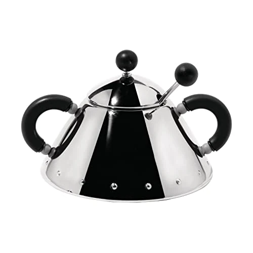 Offerta a tempo: Alessi 9097 B Zuccheriera con Cucchiaino in Acciaio Inossidabile 18/10 Lucido, Manici e Pomolo in PA, Nero - 25% da 79.00 € a 59.25 €
