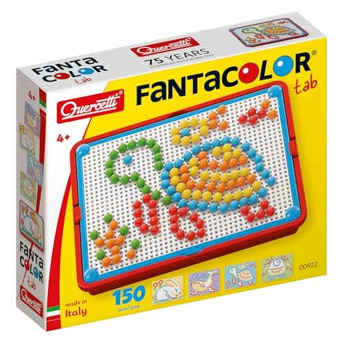 Offerta a tempo: Quercetti FantaColor Tab 150 Chiodini per Bambini 3 anni, Giochi da Tavolo Bambini 3-6 Anni, Educativo e Creativo, con Tavoletta, Guida e Cestello, Giochi 3 Anni fino a 6 Anni, Made in Italy - 0.00% da 14.16 € a 14.16 €