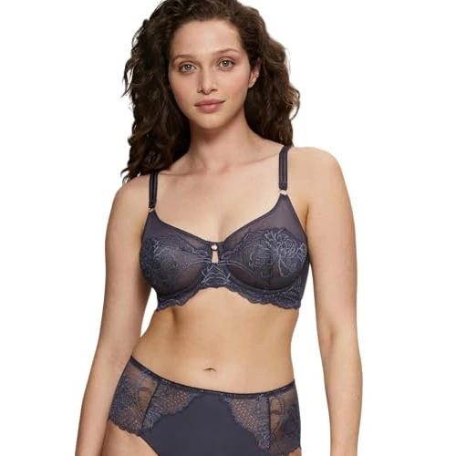Triumph Women's Wild Peony Florale W01 Minimiser Bra, Pebble Grey, 40DD