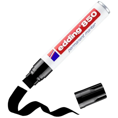 Offerta a tempo: edding 850 Marcatore Permanente Punta a Scalpello, Blister 1 pz., Nero, Tratto 5-15 mm - 40% da 10.59 € a 6.38 €