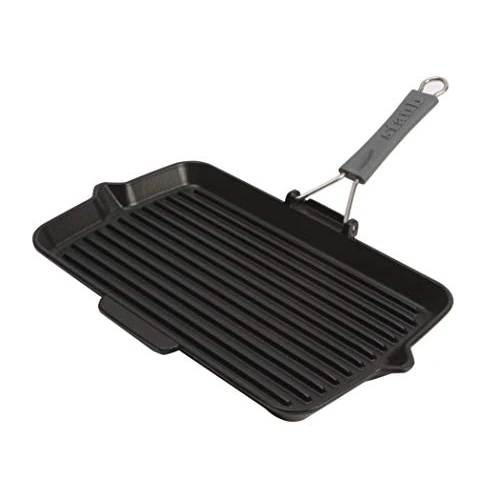 STAUB 40509-343-0 Cast Iron Rectangular Grill Pan, Black, 34 x 21 cm