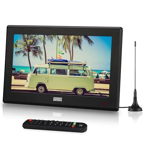 Offerta a tempo: August DA100D Televisore Portatile TDT HD 10" DVB-T/DVB-T2/ Analogica / MPEG4 H.264/H.265/HEVC - TV Digitale LCD UHD con Multimedia Player, PVR, USB, Mini Televisone per Cucina, Soggirno, Auto - 0.00% da 139.95 € a 139.95 €