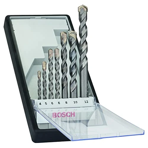 Bosch Professional 7 pezzi CYL-3 punte da calcestruzzo Set (per calcestruzzo, Robust Line, Ø 4–12 mm, accessorio perforatrice a percussione)