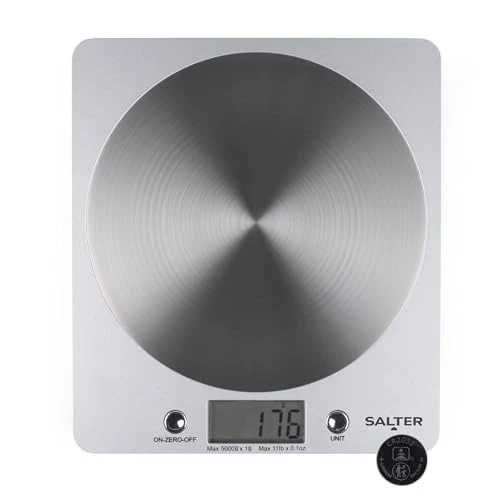 Limited-time offer: Salter 1036 SVSSDR Disc Digital Kitchen Scale – Electronic Food Scale, Add & Weigh Multiple Ingredients, 5kg Capacity, Aquatronic for Measuring Liquids, Easy Read LCD Display, Includes Battery from 17.99 £ to 17.00 £ (save 6%)