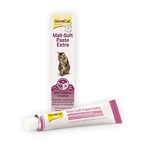 GimCat Pasta Malt-Soft Extra - Przekąska dla kotów Anti-Hairball wspomaga wydalanie kul włosowych - 1 tubka (1 x 100 g)