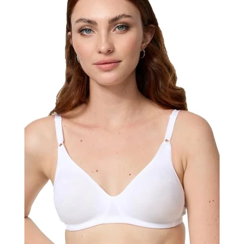 Beperkte aanbieding: Nur Die Katoenen beha, beugelloze dubbellaagse softcup-beha, zacht, comfortabel, onzichtbaar, naadloos onder de kleding voor dames, wit, 85B van 11.50 EUR naar 11.50 EUR (besparing 0%)