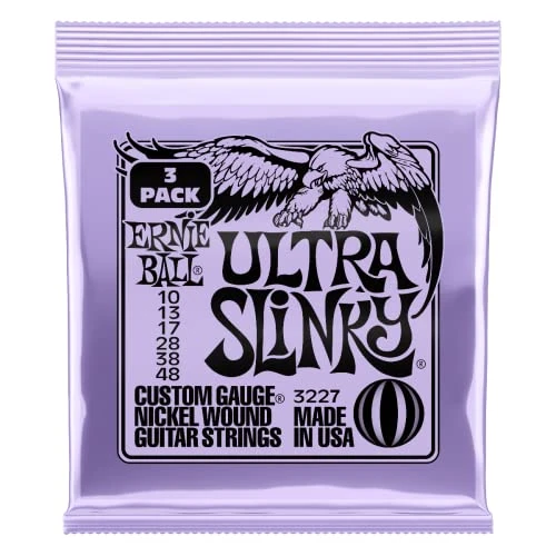 Ernie Ball Ultra Slinky Nickel Wound Electric Guitar Strings 3 Pack - 10-48 Gauge