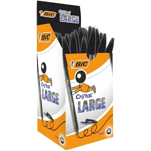 Offerta a tempo: BIC Nere Penne a Sfera, Cristal Large — 31% da 15,56 € a 10,69 €