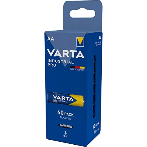 Offerta a tempo: VARTA Pile AA, confezione da 40, Industrial Pro, Batterie Alcaline, 1,5V, pacco di stoccaggio, Made in Germany [Esclusivo su Amazon] - 4% da 14.30 € a 13.74 €