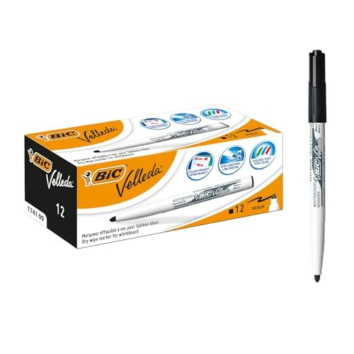 Offre limitee: BIC VELLEDA MARCADOR 1741 PIZARRA BLANCA PUNTA REDONDA NEGRO CAJA -12U, Noir, 1 Unité (Lot de 12) de 12.84 EUR a 12.84 EUR (economie 0%)
