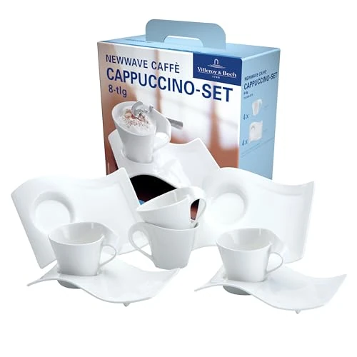 Oferta limitada: Villeroy & Boch NewWave Juego de Cappuccino, 8 pz, Porcelana, Blanco, 8 Unidad (Paquete de 1), 4 de 132.80 EUR a 103.99 EUR (ahorro 22%)