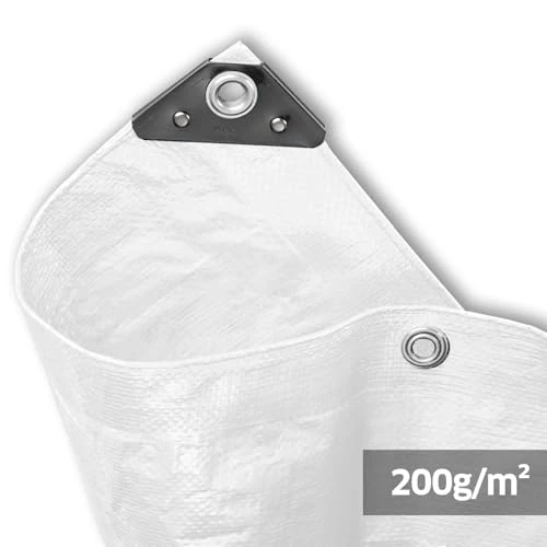 Noor - Incerata 200 g/m², colore: bianco 3x6m