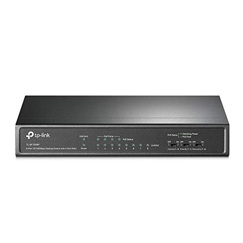 TP-Link Switch PoE (TL-SF1008P V7) 8 Ports 10/100M, 4 Ports PoE+, 66W pour Tous Les Ports PoE, Boitier Métal, Installation faciles, idéal pour créer Un réseau de Surveillance Polyvalent et fiable