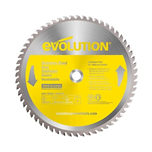 Limited-time offer: Evolution Power Tools S355TCT-90CS Circular Saw Blade (AKA Chop Saw Blade, Metal Blade) For Cutting Stainless Steel - Carbide Tipped Metal Saw Blade Produces Virtually No Heat, Burrs or Sparks, 355 mm from 131.28 £ to 131.28 £ (save 0.