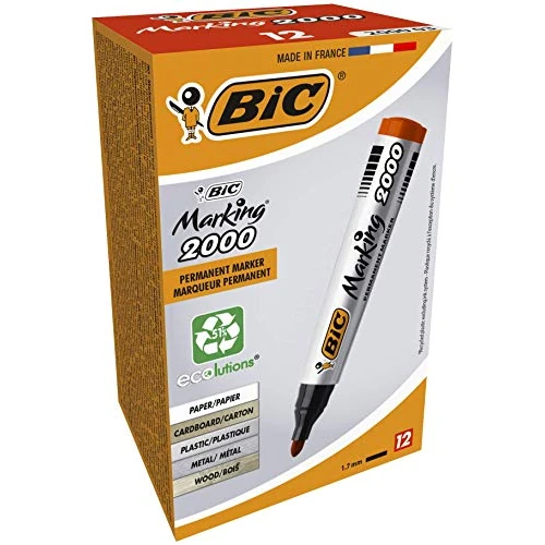 Offerta a tempo: BIC Marking 2000 ECOlutions Indelebili Con Punta Media Tonda - Rossi, Confezione Da 12 - 0.00% da 13.49 € a 13.49 €
