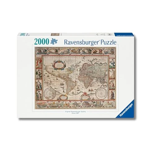 Offre limitée : Ravensburger - Puzzle 2000 pièces - Puzzle Adultes - Dès 14 ans - Mappemonde 1650 - Carte et planisphère - Puzzle de qualité premium fabriqué en Europe - 16633 de 32.81 EUR à 30.84 EUR (remise 6%)