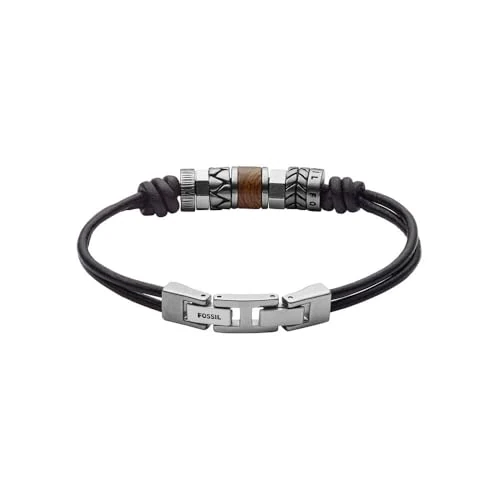 Begrenztes Angebot: Fossil Herrenarmband aus Edelstahl oder Leder mit Faltverschluss von 55.31 EUR auf 35.95 EUR (Rabatt 35%)