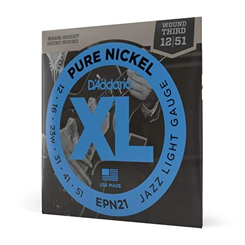 Offerta a tempo: Corde D’Addario EPN21 in nichel puro per chitarra elettrica, Jazz Light — 5% da 17,90 € a 17,00 €