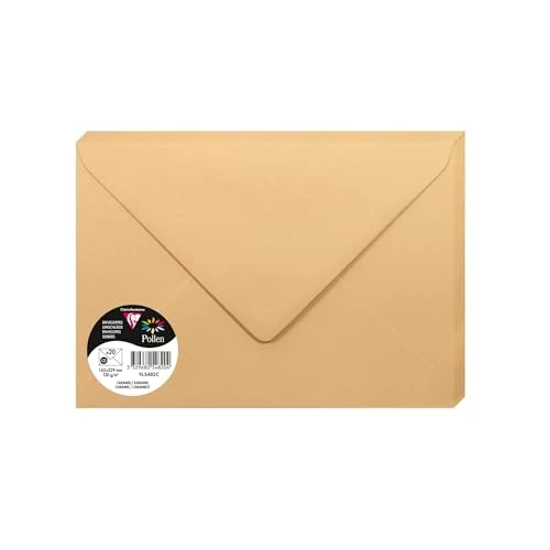 Oferta limitowana: Clairefontaine 5482C – Zestaw 20 kopert z klejem do zwilżenia – Format C5 16,2x22,9cm – 120g/m² – Kolor karmelowy – Zaproszenia, imprezy i korespondencja – Kolekcja Pollen – Gładki papier Premium z 36.14 zł na 36.14 zł (oszczędź 0.00%)