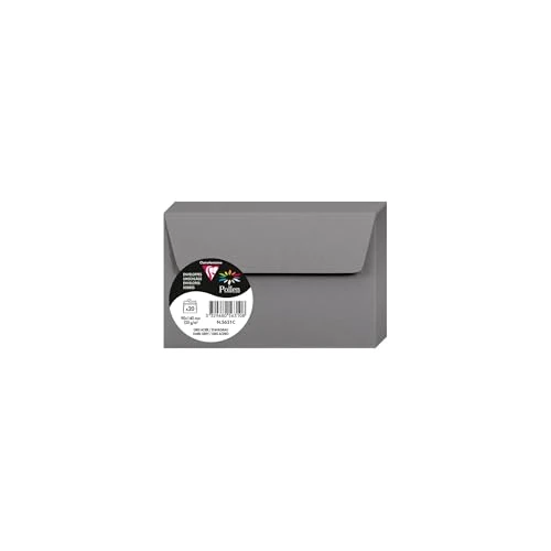 Zeitlich begrenztes Angebot: Clairefontaine 5631C - Packung mit 20 Umschläge Pollen, selbstklebend, 9x14cm, 120g, Metallgrau, ideal für Ihre Einladungen und Korrespondenz, 1 Pack von 8.24 € auf 8.24 € (0.00% Rabatt)