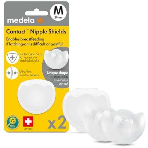 Limited-time offer: Medela Silicone Contact Nipple Shields, Soft Ultra-Thin Design, Made Without BPA, 1 Pack of 2 Shields (16 mm) and Case from 9.35 £ to 6.40 £ (save 32%)
