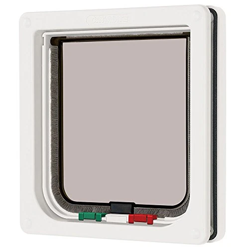 Cat Mate 4-Way-Locking Cat Flap (309) - Secure Lockable Door for Small to Medium Sized Cats, Easy to Install and Use, for Screen, UPVC and Wood, White