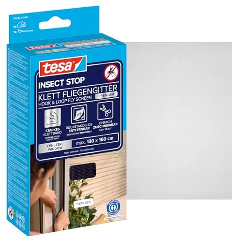 Oferta limitada: tesa INSECT STOP H&L Fly Screen Premium for Windows - mosquitera con cinta fuerte, removible sin residuos, corte a medida - 130 x 150 cm - antracita (transparente) de 13.62 € a 13.62 € (ahorro 0.00%)