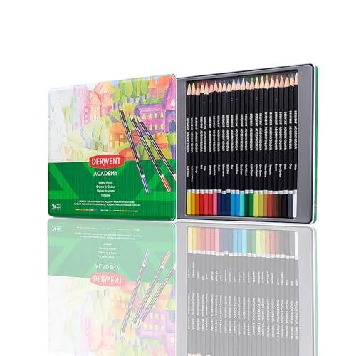 Limited-time offer: Derwent Academy Colouring Pencils, Set of 24 in Tin Box, Blendable Multicolour Artist’s Pencils, Ideal for Colouring, Drawing & Illustration, Premium Hobbyist Quality, 2301938 from 16.92 £ to 15.75 £ (save 7%)