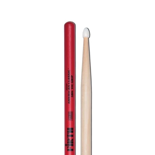 Vic Firth American Classic 5BNVG Baguettes, Vic Grip, Caryer Américain, Bout en Nylon