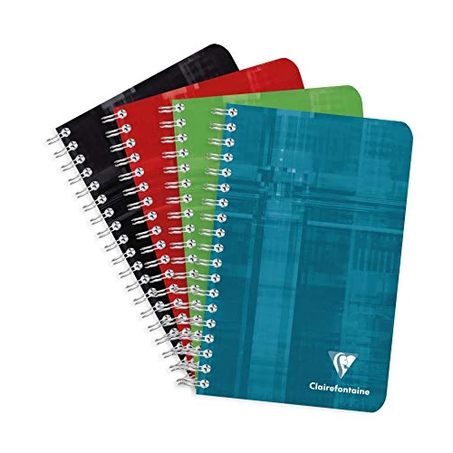 Offerta a tempo: Clairefontaine 68682C Taccuino a Spirale - 11x17 cm - 100 pagine quadretti piccoli - Carta Bianca 90 g - copertina in carta laminata colore casuale - 0.00% da 5.38 € a 5.38 €