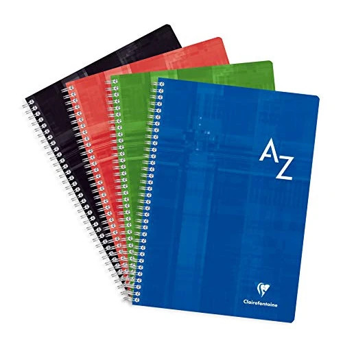 Limited offer: Clairefontaine - Ref 8149C - Wirebound Indexed Notebook (90 Sheets) - A4 Size, Squared Ruling, 90gsm Brushed Vellum Paper, Laminated Card Cover - Assorted Colours (Pack of 5) from 10.35 USD to 9.91 USD (save 4%)