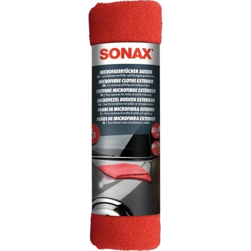 Offerta a tempo: SONAX Panno in microfibra auto per esterni (2 pezzi) - elimina residui di polish e cera senza graffiare. Per una vernice lucida | Art. N. 04162410 - 6% da 6.39 € a 6.02 €