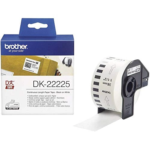 Limited-time offer: Brother DK-22225 - Paper - black on white - Roll (3.8 cm x 30.5 m) 1 roll(s) continuous labels - for Brother QL-1050, QL-1060, QL-500, QL-550, QL-560, QL-570, QL-580, QL-700 from 15.71 £ to 14.64 £ (save 7%)