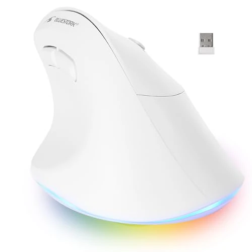 Begrenztes Angebot: Bluestork - Ergonomische Vertikale Kabellose Maus 800-2400dpi 6 Tasten RGB - Maus Ergonomisch - Ergonomische Mouse Kabellos - Vorbeugung Gegen Mausarm (rsi Syndrom) - Pc & Mac - Weiß für Rechtshänder von 19.46 EUR auf 19.46 EUR (Rabatt 0%)