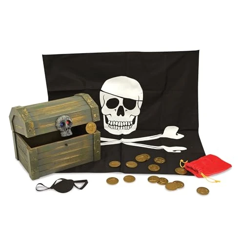 Limited offer: Melissa & Doug Wooden Pirate Chest Toy | Pirate Accessories for Kids | Halloween Toy | Pretend Play | 3+ | Gift for Boy or Girl from 18.48 EUR to 18.48 EUR (save 0%)