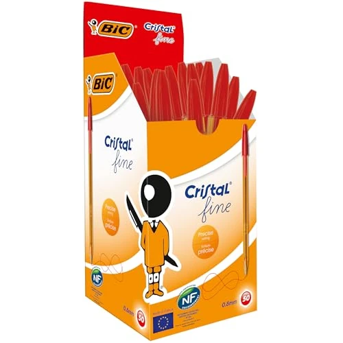 Oferta limitada: BIC Cristal Original Fine Bolígrafos Punta Fina (0,8 mm) - Rojo, Caja de 50 Unidades de 14.31 € a 14.31 € (ahorro 0.00%)