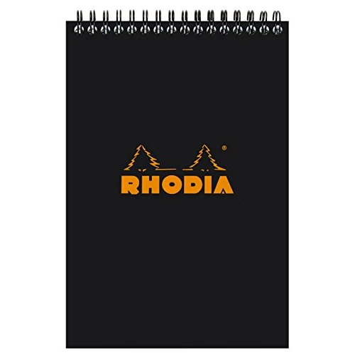 Tijdelijke aanbieding: RHODIA 165019C - Spiraalnotitieblok (Integrale Binding) Notepad Zwart - A5 14,8 x 21 cm - Gelijnd - 80 Afscheurbare Vellen - Clairefontaine Wit Papier 80 g/m² - Soepele Omslag van Gecoat Karton van 7.97 € naar 6.09 € (24% korting)