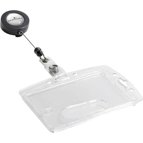 Limited-time offer: Durable Acrylic Security Pass Holder 54 x 86 mm with Badge Reel Transparent | Pack of 25 Badges | Ideal for Holding Swipe Cards, ID Cards, etc. from 52.55 £ to 52.55 £ (save 0.00%)