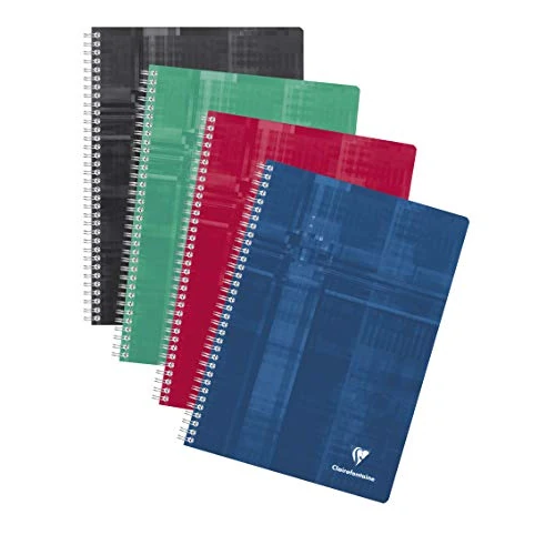 Offerta a tempo: Clairefontaine 8165C Un Quaderno a spirale - A4 21x29,7 cm - 180 pagine rigate avec margini - carta bianca 90g - copertina in carta laminata colore casuale - 10% da 17.21 € a 15.43 €